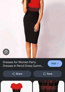 Chic Red & Black Lace Pencil Dress