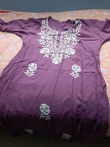 Embroidered Purple Kurta