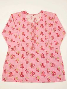 Pink Floral Print Kurti (size- XL)