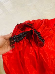 Vibrant Red Ethnic Skirt
