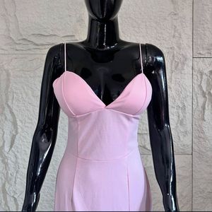 Baby Pink Slit Midi Dress 🫧💕