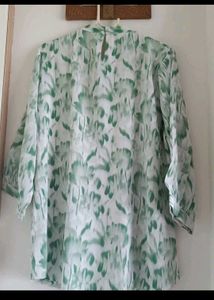 Green Floral Print top cum kurta