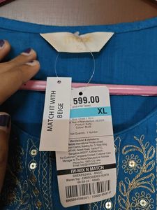 Free delivery Blue Embroidered Kurta