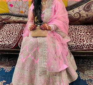 Pink Embroidered Lehenga