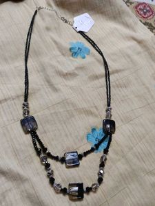 Elegant Black Beaded Layered Necklace