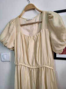 Vintage Inspired Puff Sleeve Square Neck Dress