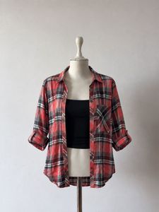 Red Plaid Flannel Shirt
