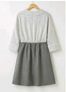 Chic Striped &amp; Grey A-line Dress