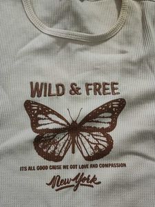 Cream Butterfly Graphic Tee