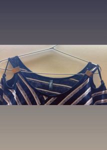 Striped Cold Shoulder Top