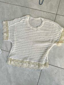 Lace Trim Knit Top