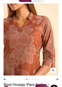 Unused Rust Chinese collar Printed Kurti