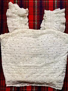 Sparkling White Lace Blouse