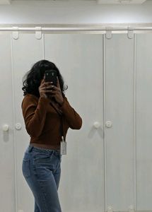 Ribbed Cropped Long Sleeve Top