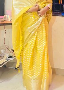 Elegant Yellow Banarasi Silk Saree