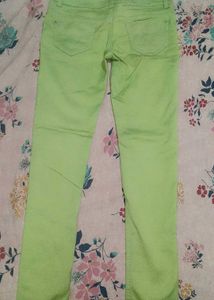 Lime Green High-Waisted Jeans