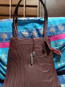 Stylish Brown Textured Shoulder Bag