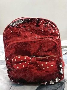 Red Sequin Bow Backpack
