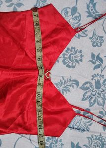red Satin Slip Dress