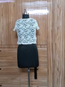 White Lace Crop Top