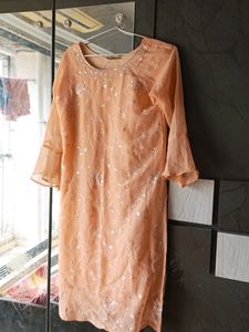 Orange Color Georgette Garara Suit With Dupatta