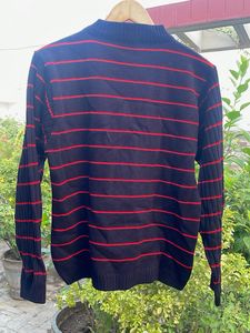Striped Zip-Up Sweater