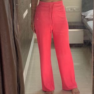Bright Pink Ribbed Trousers