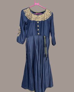 Elegant Navy Blue Ethnic Gown