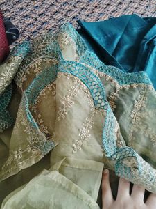 size xl Beautiful pakistani suit with organza dupp