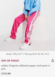 Adidas Pink Snap Button Track Pants