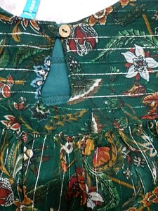 Floral Print Green Dress