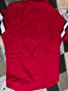 maroon Striped Long Sleeve Shirt