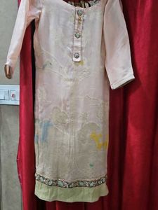 Beautiful Peach suit Set with Green Dupatta