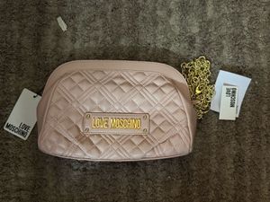 Love Moschino Pink Quilted Crossbody With Flaw