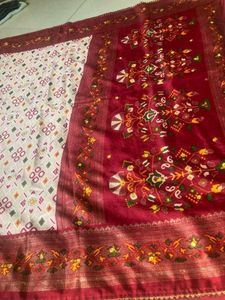 Red Embroidered Saree with Blouse