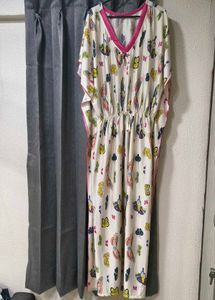 Chic Butterfly Print Kaftan Nighty