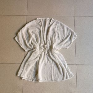 White Kaftan Beach Wrap Shrug