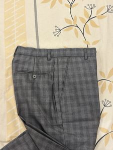 Men's Grey Checkered Trousers