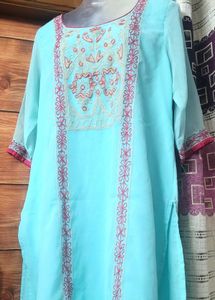 Very Beautiful Colour Embroidery Kurti