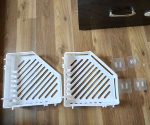 Plastic Bathroom Shelf for Wall, Self-Adhesiv