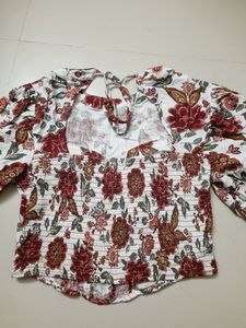 Corset Style Floral Crop Top