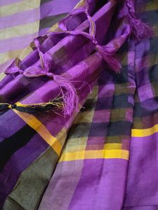 Striped Purple Saree new without use