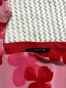 Pink &amp; Red Floral Peplum Top