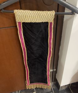 Elegant Black Dupatta with Red Border