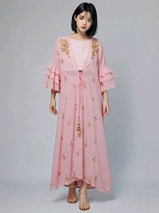 Pink Embellished 3 Piece Indo-western dress