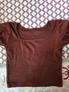casual brown top
