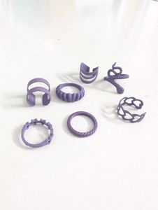Set of 9 Lavender Rings