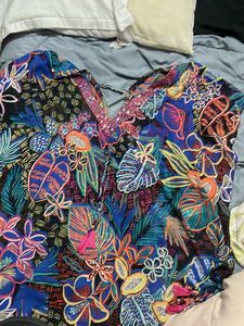 Vibrant Tropical Print Bikini Top