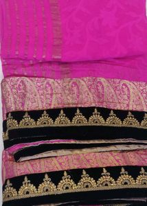 Light Wait Hot Pink With Black Jari Work And Di