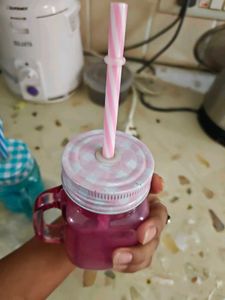 Cute Mason Jar Mugs with Straws (Set of 2)